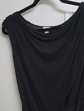Calvin Klein Black Draped Shoulder Top